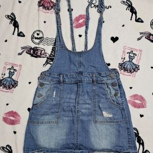 Hot Topic Blue Denim Overalls